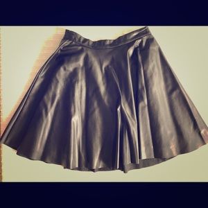 Faux leather full skirt